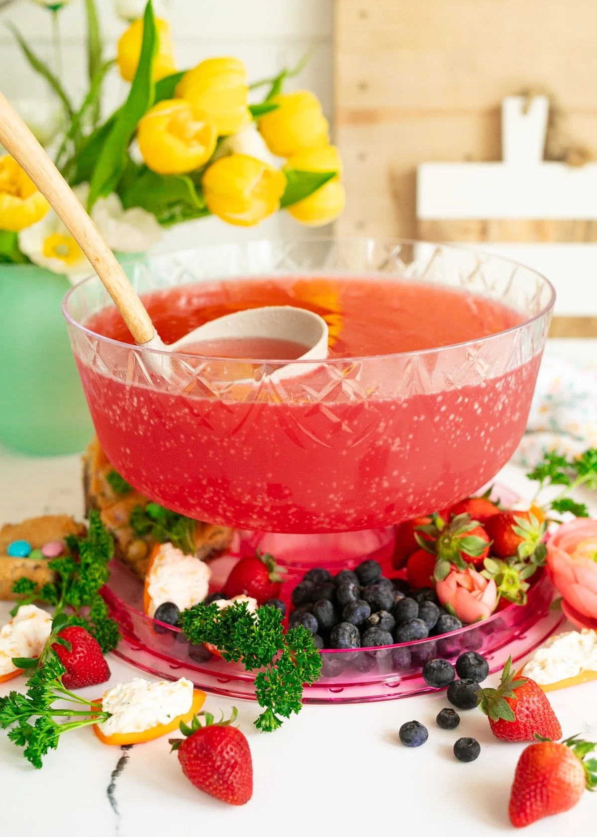 A colorful bowl of easy party punch served at a festive gathering.