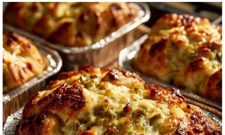Green Chile Cheese Pull-Apart Bread with gooey cheese and chiles