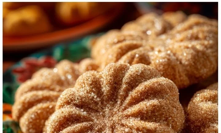 Hojarascas - traditional Mexican cinnamon cookies served on a plate