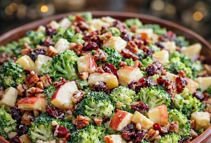 Delicious Honeycrisp Broccoli Salad with fresh apples and crunchy vegetables