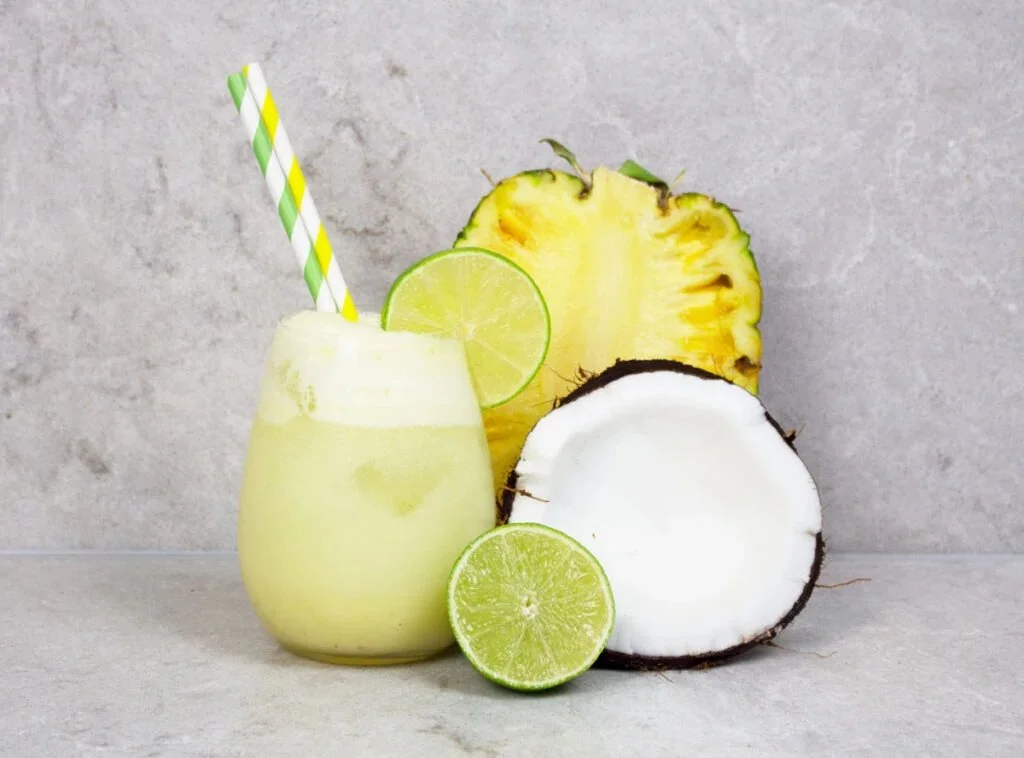 Refreshing Pineapple Spritzer Mocktail served in a glass