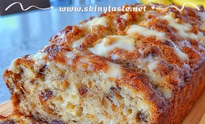 Protein packed cottage cheese banana bread with slices on a wooden board