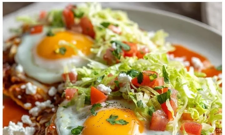A plate of Ranch Eggs topped with fresh herbs and spices