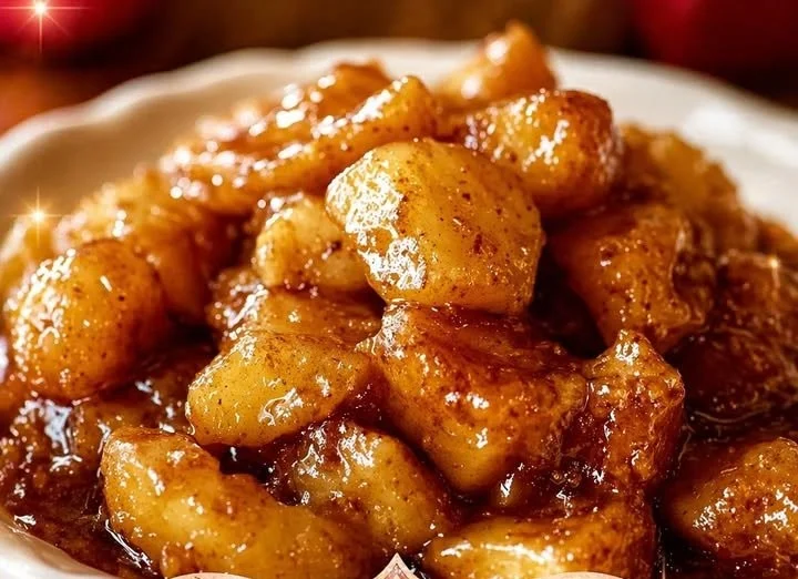 Delicious slow cooker Cracker Barrel-style fried apples ready to serve