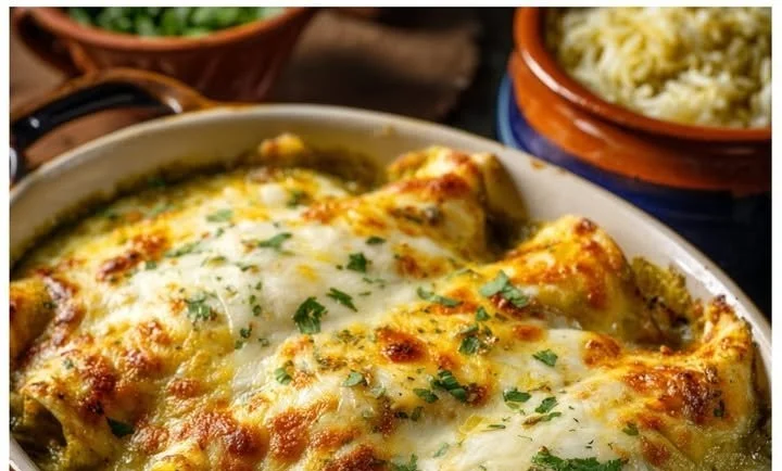 Delicious stuffed chili enchiladas topped with sauce and garnished with cilantro