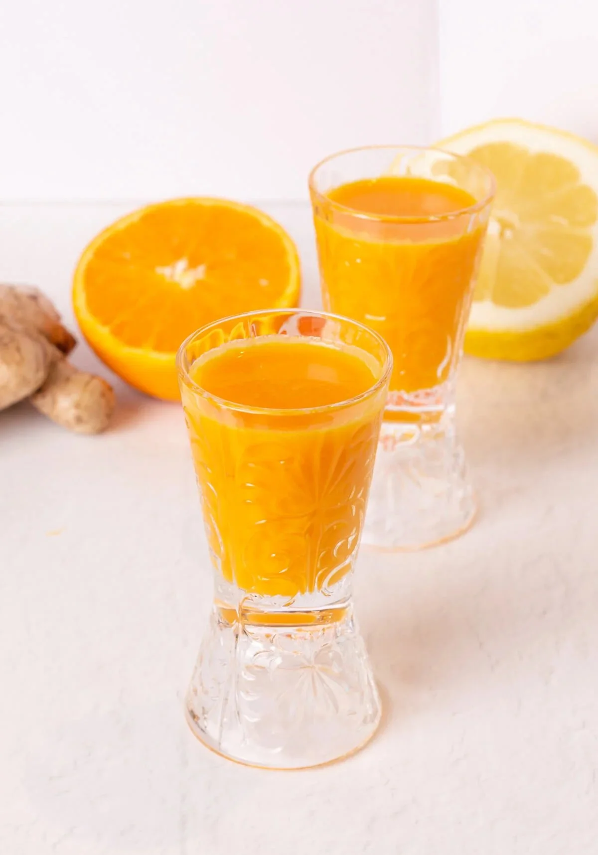 Variety of colorful wellness shots for health and vitality