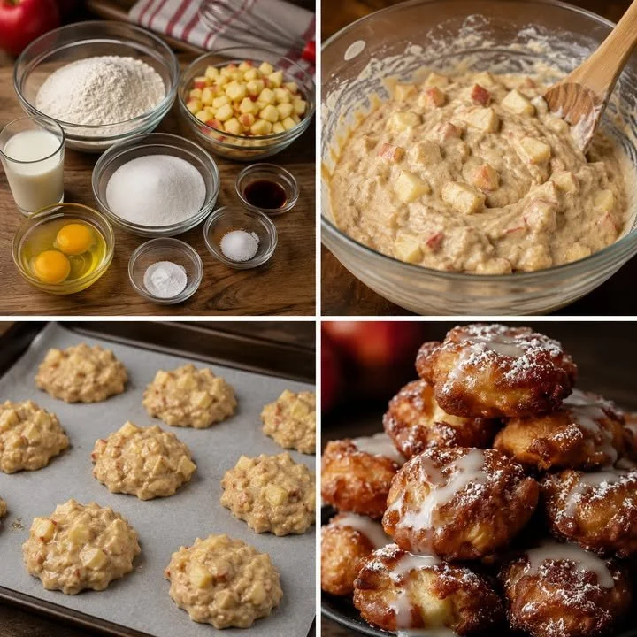 Baked apple fritters with a golden crust and cinnamon sugar topping
