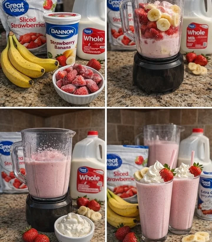 Colorful breakfast smoothie in a glass, filled with fruits and greens.