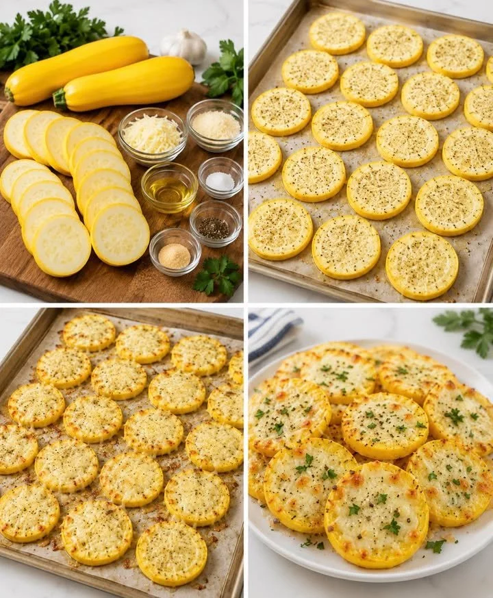 Cheesy baked squash dish topped with melted cheese and herbs