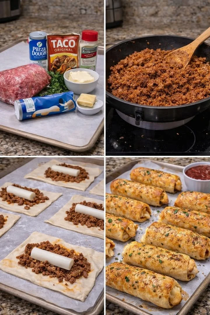 Delicious cheesy taco sticks served on a plate