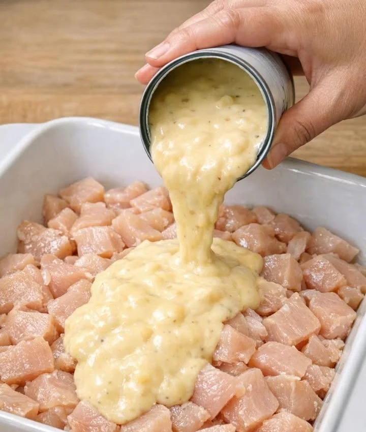Delicious Comfort Chicken Bake served in a baking dish