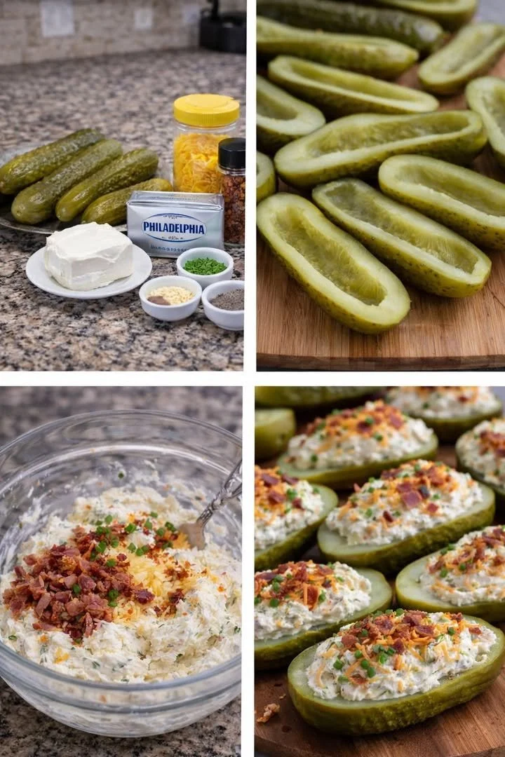 Delicious creamy pickle bombs served on a plate for an enticing snack option.