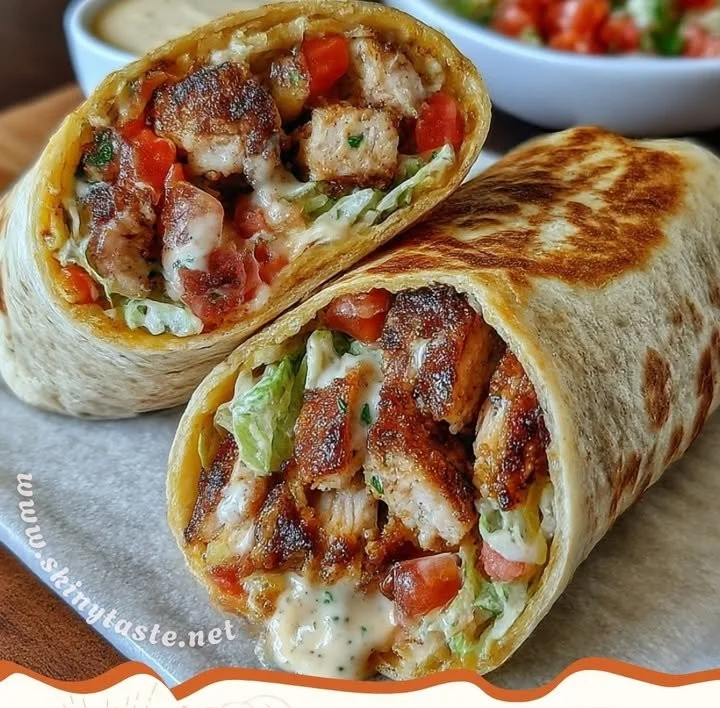 Dill Pickle Ranch Smash Chicken Wraps with crispy tortilla crunch