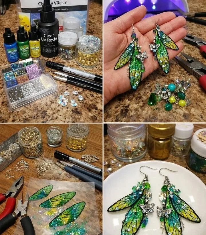 DIY fairy wing butterfly earrings tutorial for a magical accessory