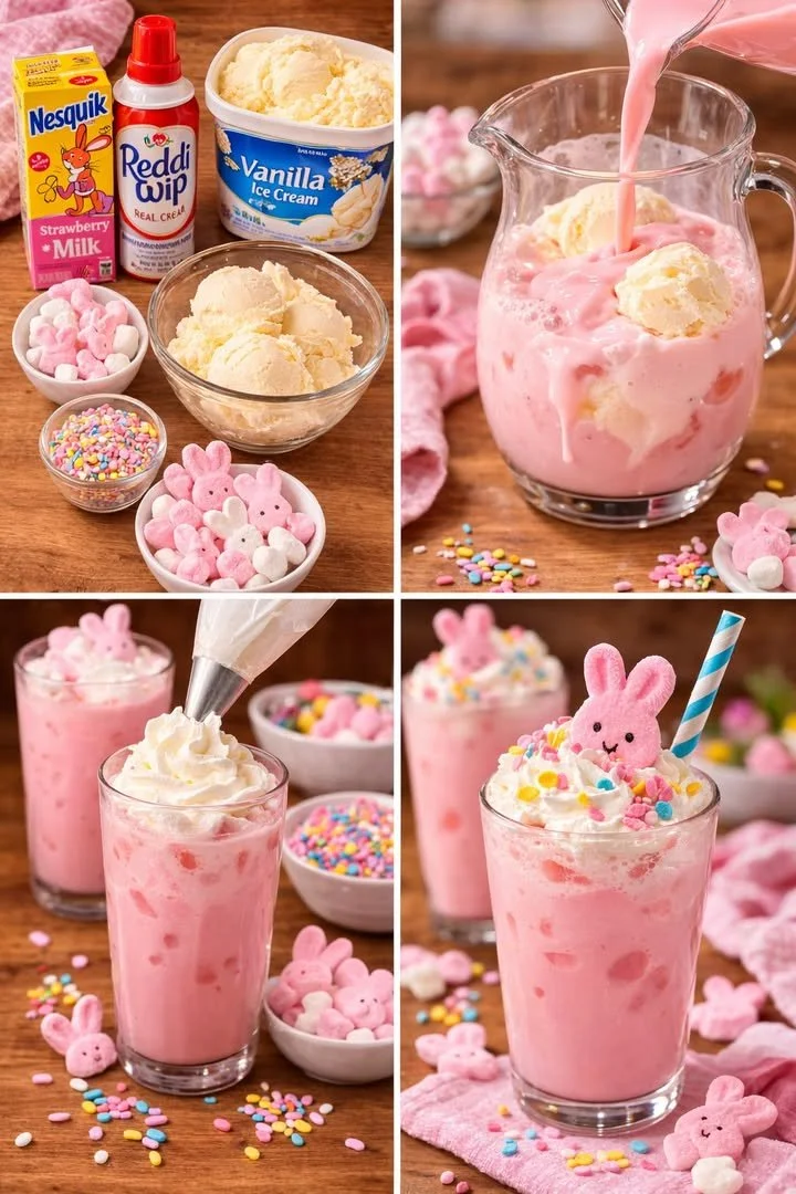 Colorful Easter Bunny Punch served in a glass for festive celebrations.