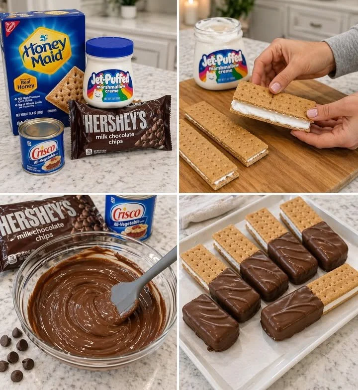Graham Cracker S'mores dipped in rich chocolate, a perfect dessert