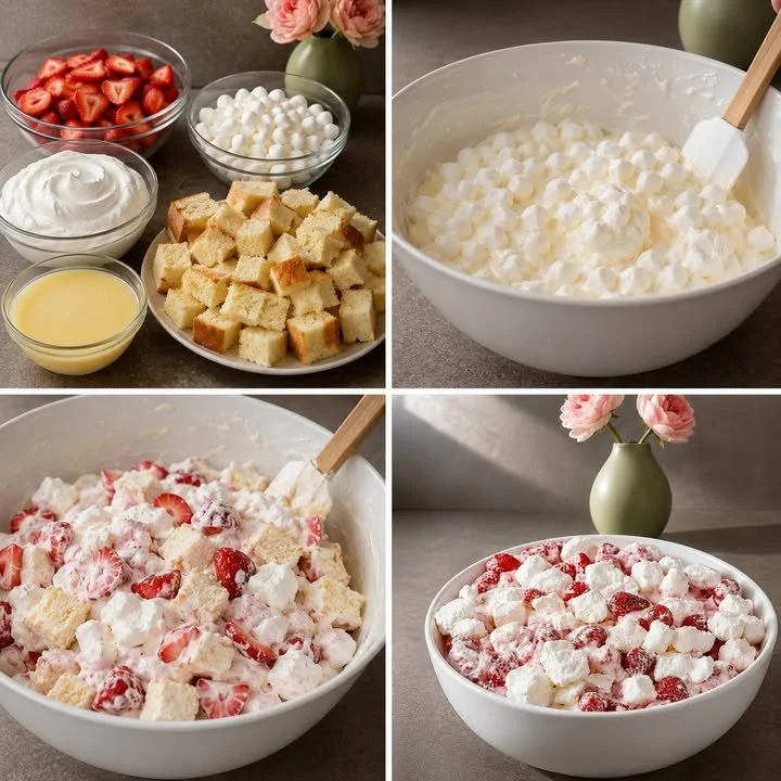 Heavenly strawberry shortcake fluff salad - a delicious and refreshing dessert