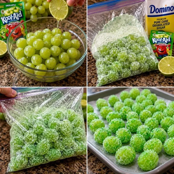 Kool Aid Green Apple Sour Grapes drink mix in a colorful package