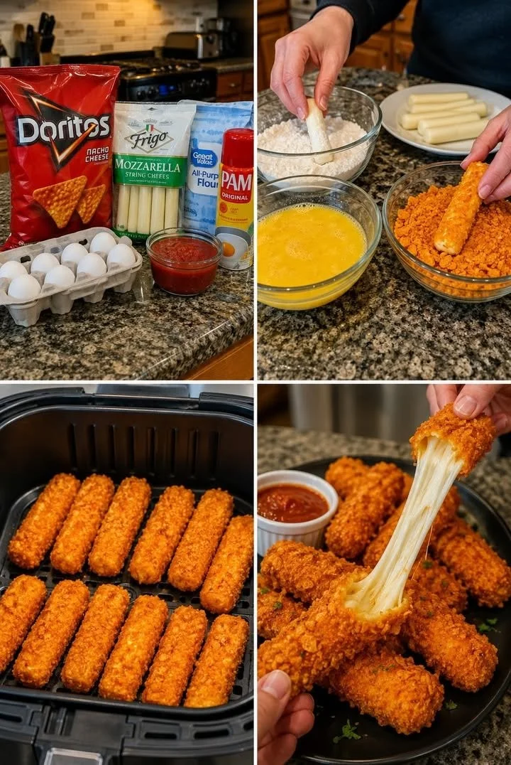 Plate of Nacho Cheese Doritos Mozzarella Sticks ready to enjoy