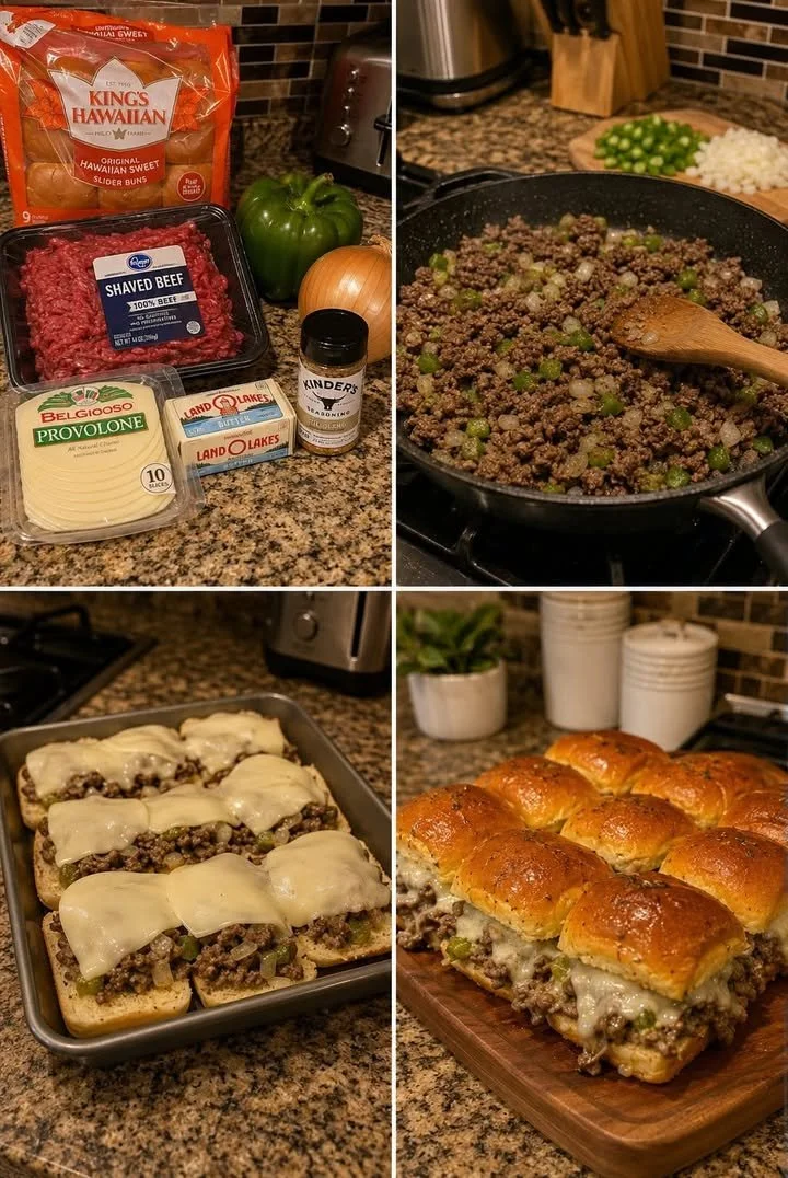 Delicious Philadelphia cheesesteak sliders served in mini buns