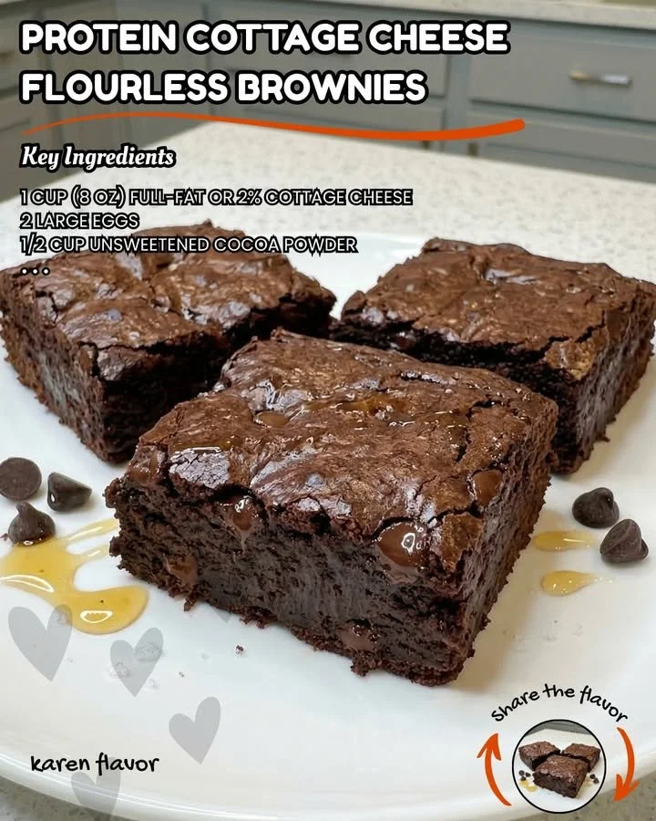 Protein Cottage Cheese Flourless Brownies - a healthy dessert option