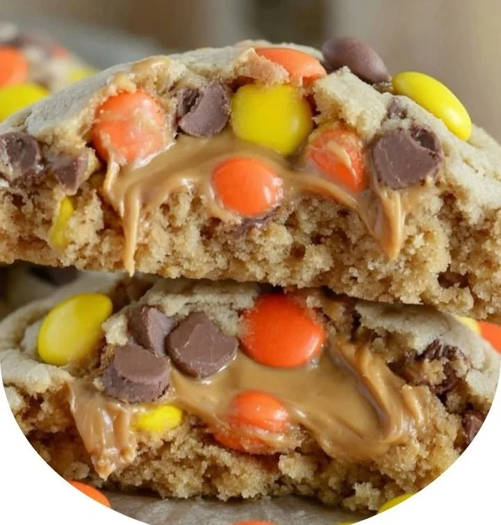 Delicious Reese's Peanut Butter Cookies with chocolate and peanut butter