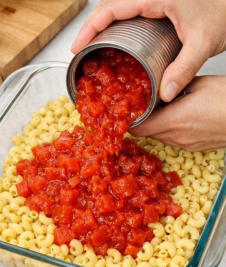Delicious Rustic Elbow Macaroni Bake with cheese and herbs in a baking dish