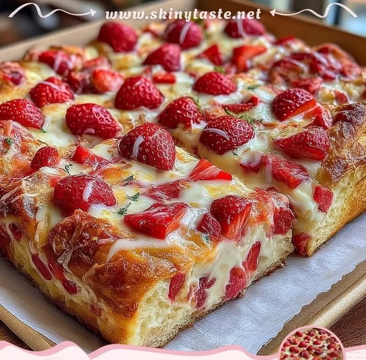 Fresh Strawberry Lemon Danish bake with cottage cheese for brunch