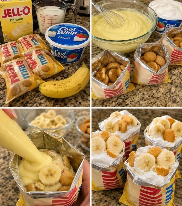 Walking Banana Pudding dessert served in a creative way