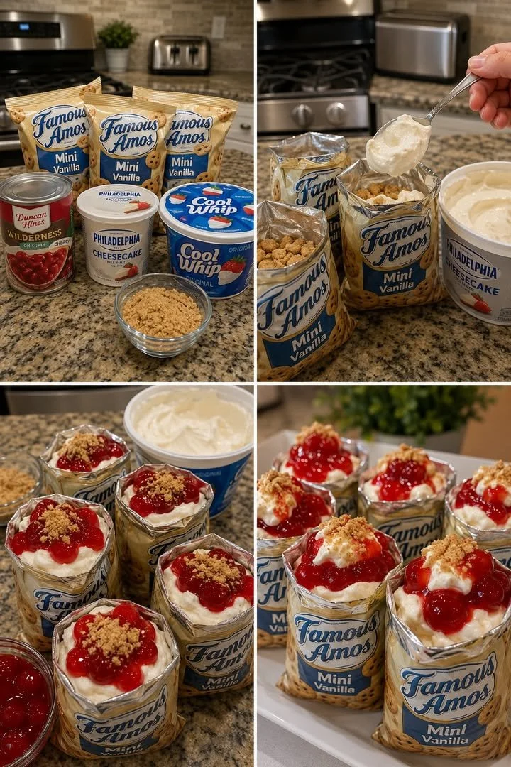 Walking cheesecake wafer bags for a delightful on-the-go snack