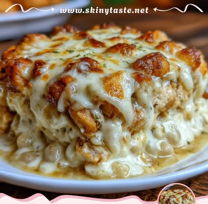 White Chicken Chili Cottage Cheese Winter Bake in a serving bowl