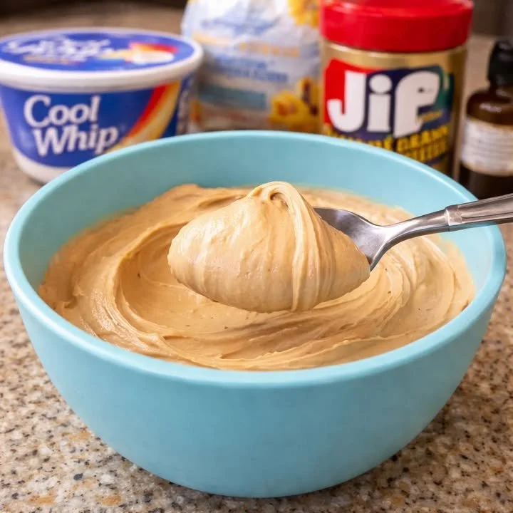 Delicious 3-Ingredient Peanut Butter Fluff dessert in a bowl