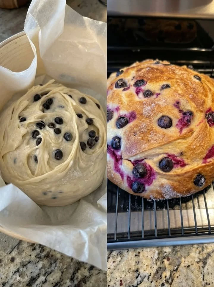 Delicious Blueberry Cream Cheese Loaf displayed on a wooden table