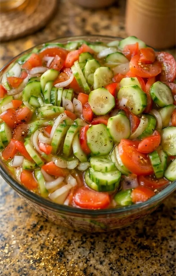 Fresh and Tangy Salad with vibrant vegetables and a zesty dressing