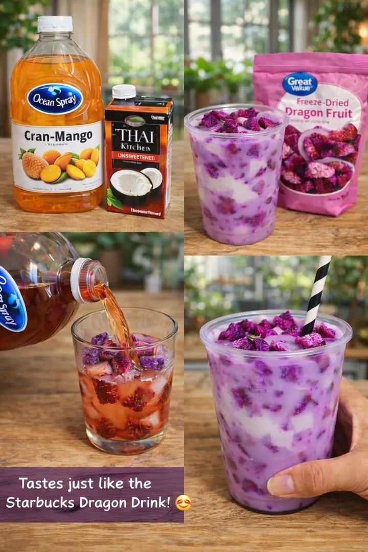 A vibrant homemade dragon drink with colorful layers and fresh ingredients.