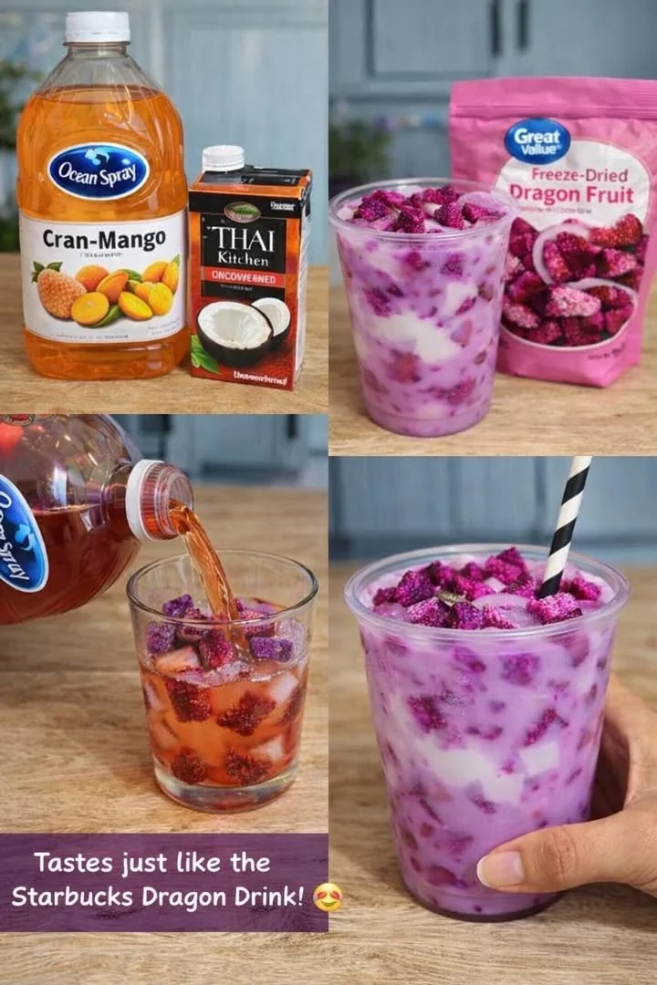 Homemade Mango Dragon Refresher recipe with vibrant colors and flavors