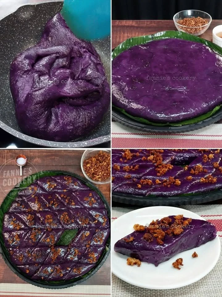 Delicious Maligat na Kalamay sticky sweet delicacy served on a plate