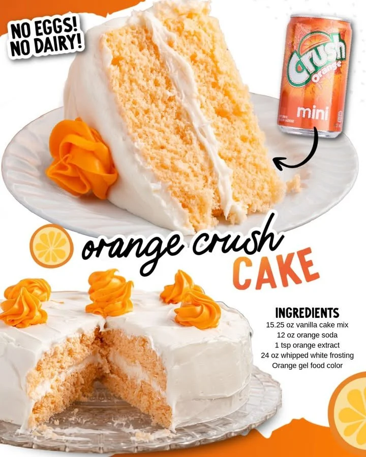 Delicious Orange Soda Cake topped with orange zest and frosting