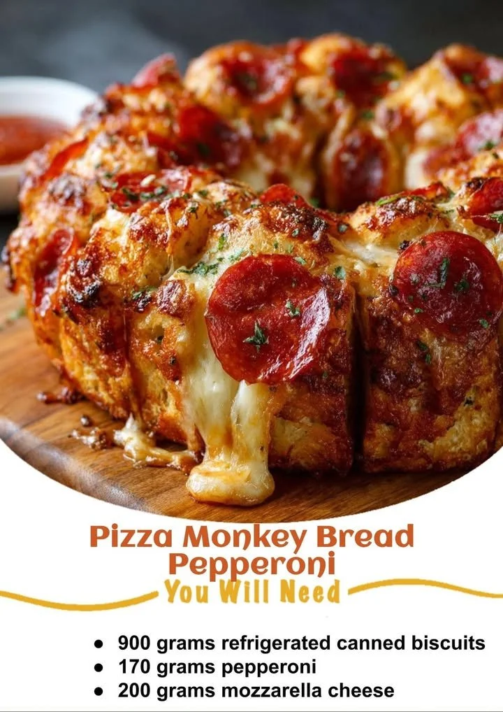 Delicious Pizza Monkey Bread Pepperoni served on a platter