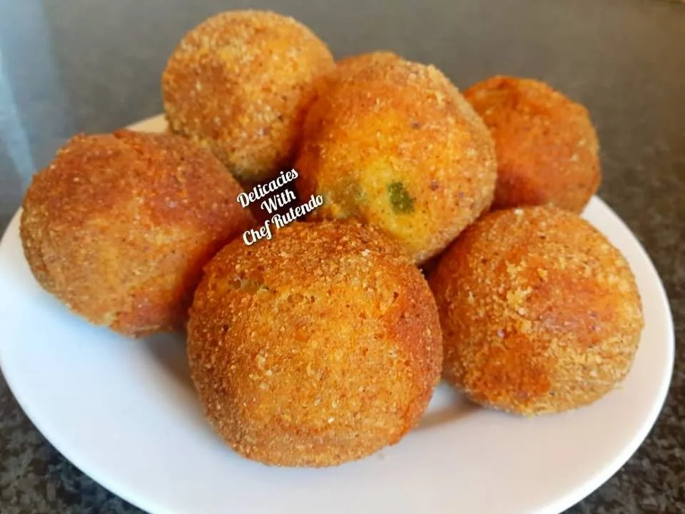 Crispy Potato Cheese Balls served with dipping sauce