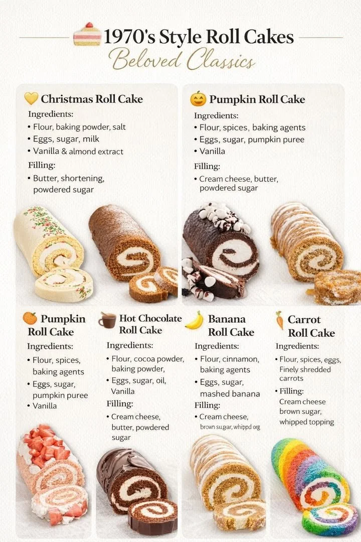 A beautifully decorated 1970's style roll cake with creamy filling and vibrant colors.