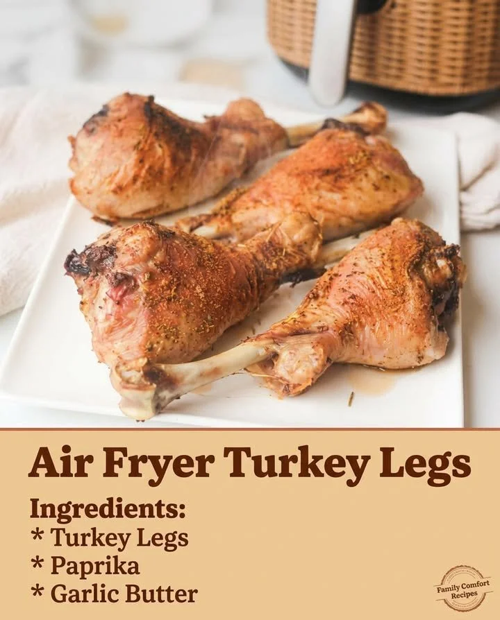 Crispy air fryer turkey legs cooked to golden perfection