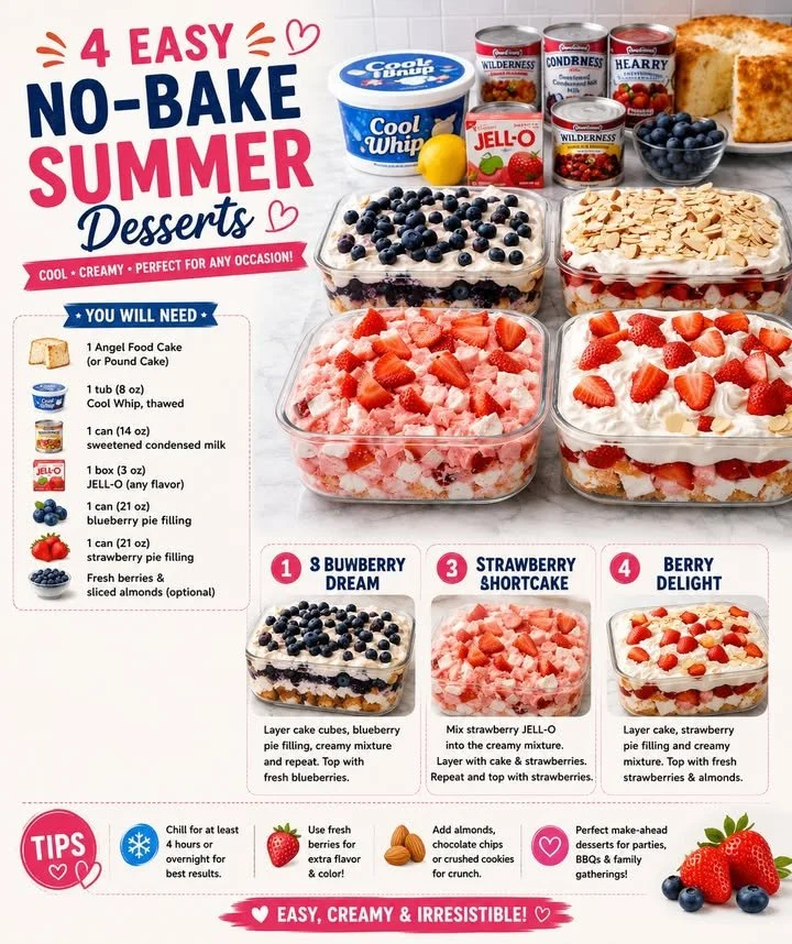 Delicious slice of Angel Food Cake topped with berries and whipped cream
