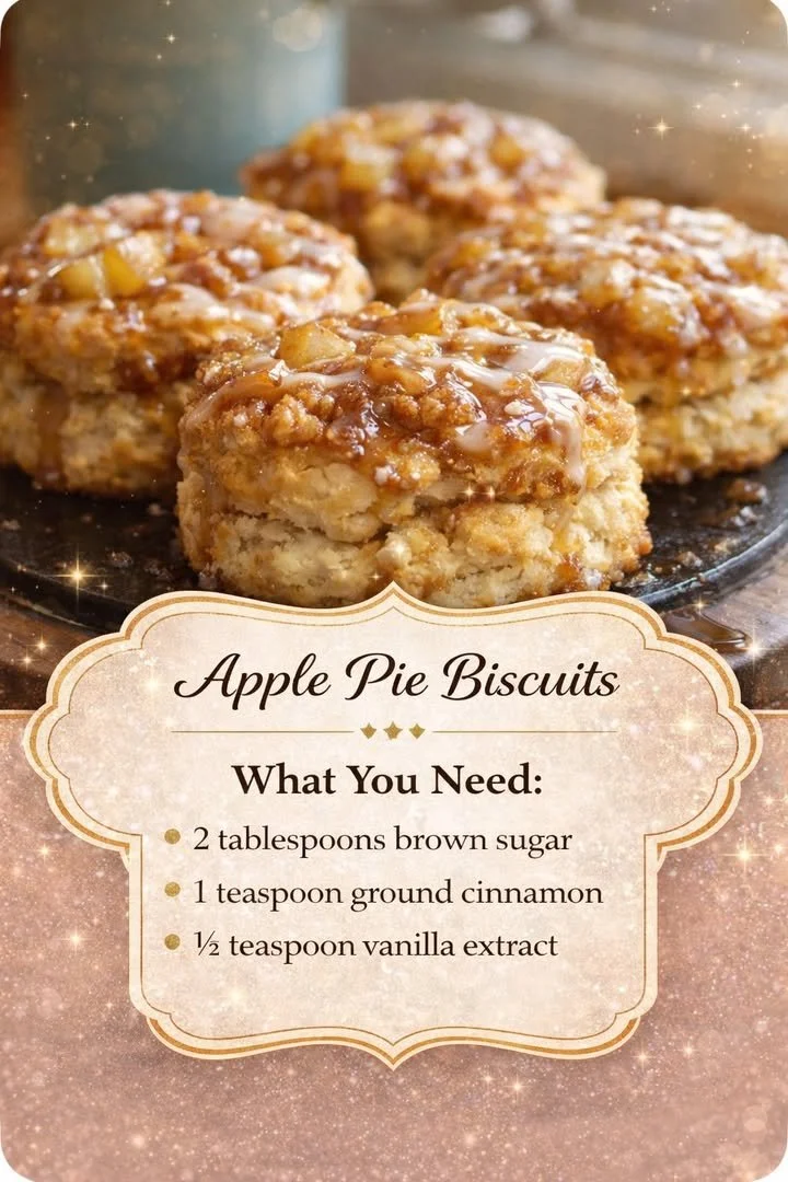 Freshly baked apple pie biscuits topped with cinnamon and sugar