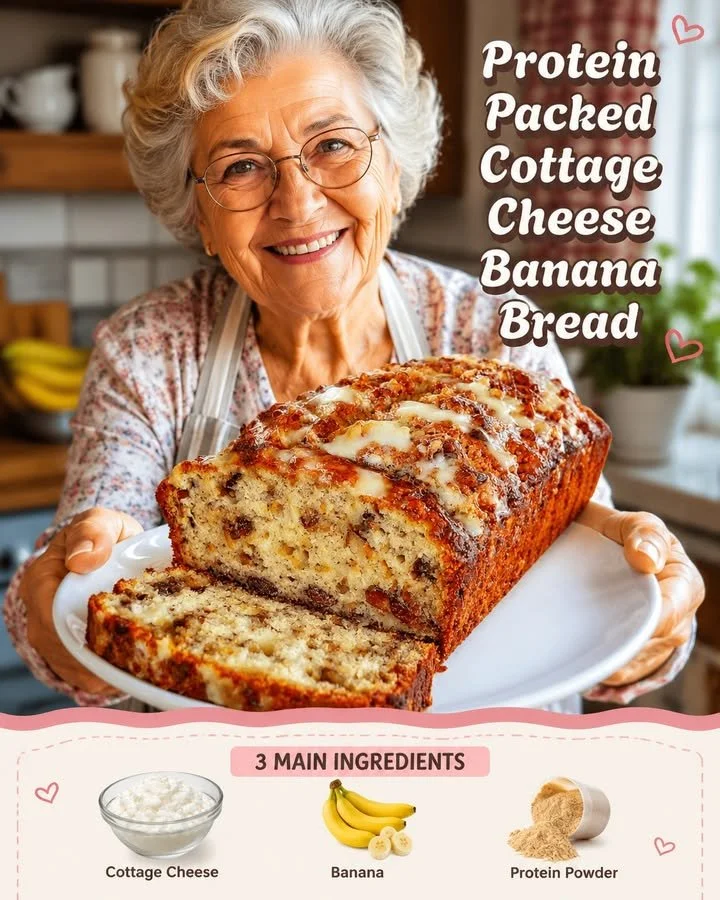 Freshly baked banana bread loaf with sliced pieces on a wooden cutting board.