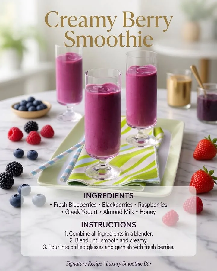 Delicious berry smoothie made with fresh berries and yogurt