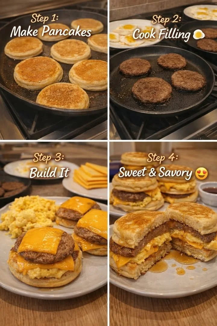 Delicious cheesy pancakes served with fresh toppings