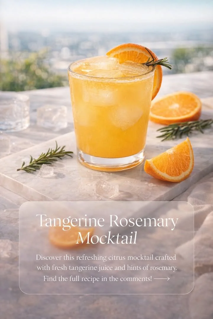 Refreshing Citrus Mocktail with fresh fruits and herbs served in a glass