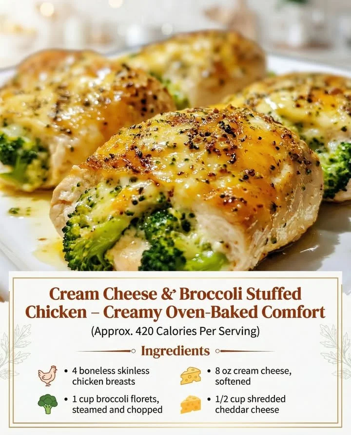 Cream Cheese and Broccoli Stuffed Chicken on a plate