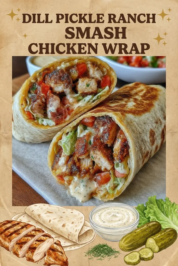 Crispy Chicken and Pickle Wrap ready to serve on a plate